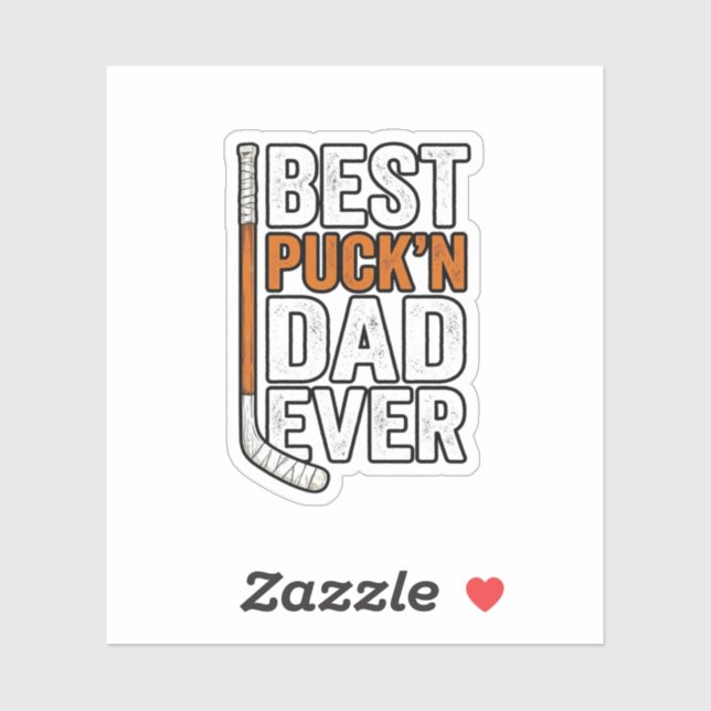 Bester Puck'n Dad Ever Hockey Vater Vector Design_ Aufkleber (Blatt)