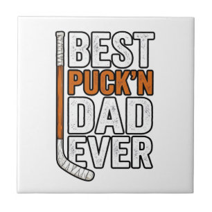 Bester Puck'n Dad Ever Hockey Vater Vector Design_ Fliese