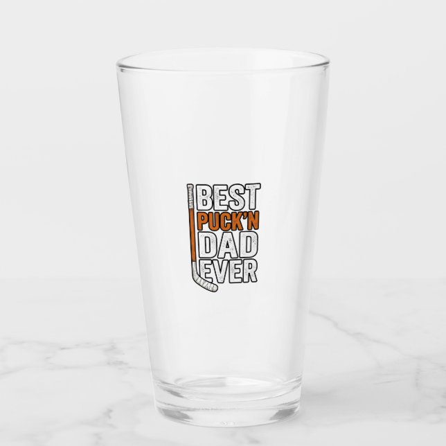 Bester Puck'n Dad Ever Hockey Vater Vector Design_ Glas (Vorderseite)