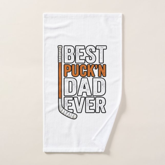 Bester Puck'n Dad Ever Hockey Vater Vector Design_ Handtuch (Handtuch)