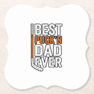 Bester Puck'n Dad Ever Hockey Vater Vector Design_ Untersetzer
