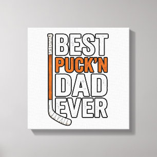 Bester Puck'n Dad Ever Hockey Vater Vektor Design_ Leinwanddruck