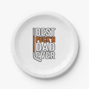 Bester Puck'n Dad Ever Hockey Vater Vektor Design_ Pappteller