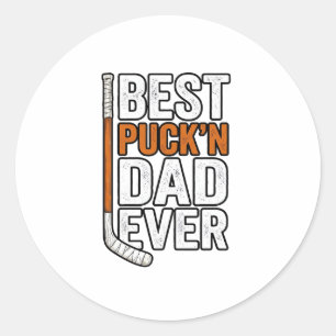 Bester Puck'n Dad Ever Hockey Vater Vektor Design_ Runder Aufkleber