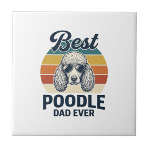 Bester Pudel-Vater Aller Zeiten Vintage Graviertes Fliese