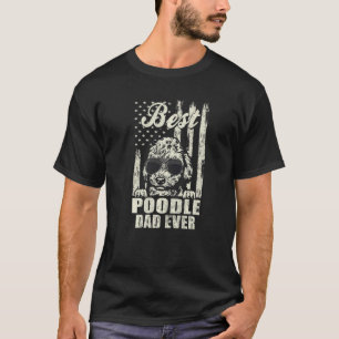 Bester Pudel-Vater Aller Zeiten Vintage Retro Flag T-Shirt
