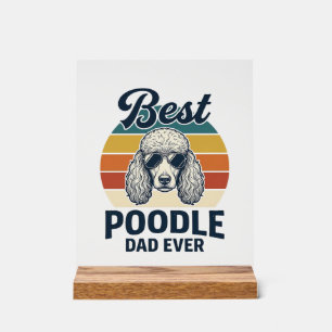 Bester Pudel-Vater überhaupt Vintage graviertes Hu Acrylschild