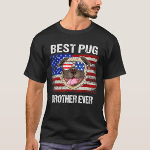 Bester Pug-Bruder überhaupt Amerikanische Flagge 4 T-Shirt