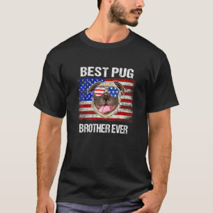 Bester Pug-Bruder überhaupt Amerikanische Flagge 4 T-Shirt