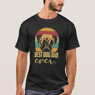 Bester Pug-Hund-Papa Allerzeit Vintage Retro Hund T-Shirt