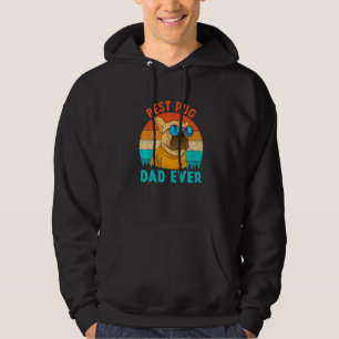 Bester Pug-Vater Aller Zeiten Liebt Hunde Retro Vi Hoodie