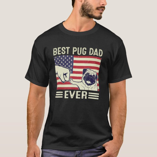Bester Pug-Vater Aller Zeiten Pug-Hund Männer Dadd T-Shirt (Vorderseite)