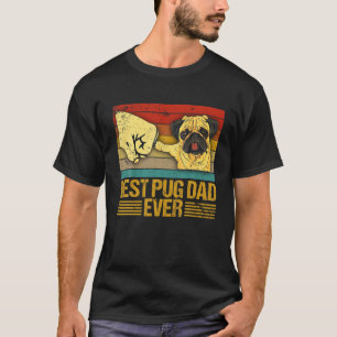 Bester Pug-Vater Aller Zeiten Retro Vintage T-Shirt
