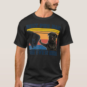 Bester Pug-Vater Aller Zeiten Schwarze Version  Vi T-Shirt