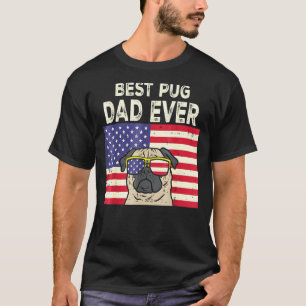 Bester Pug-Vater aller Zeiten US-Flagge Vintage pa T-Shirt