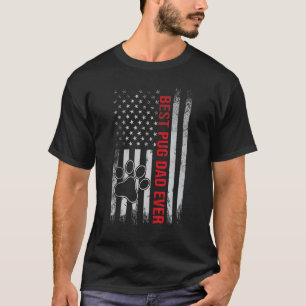 Bester Pug-Vater Aller Zeiten USA-Flagge Vintage V T-Shirt