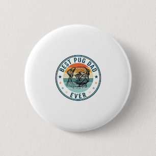 Bester Pug-Vater Aller Zeiten Vintage Gravur Hund Button