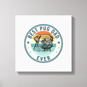 Bester Pug-Vater Aller Zeiten Vintage Gravur Hund  Leinwanddruck