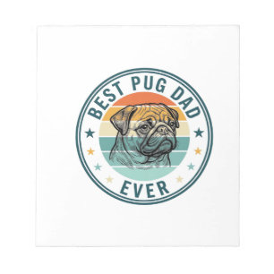 Bester Pug-Vater Aller Zeiten Vintage Gravur Hund Notizblock