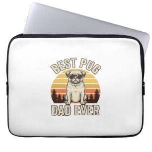 Bester Pug-Vater aller Zeiten Vintage-Pug-T-Shirt- Laptopschutzhülle
