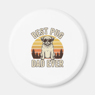 Bester Pug-Vater aller Zeiten Vintage-Pug-T-Shirt- Magnet