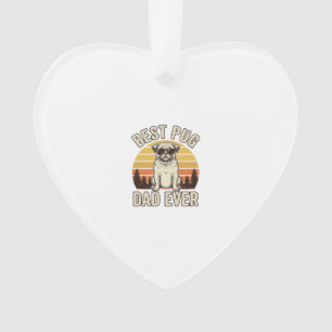 Bester Pug-Vater aller Zeiten Vintage-Pug-T-Shirt- Ornament
