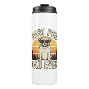 Bester Pug-Vater aller Zeiten Vintage-Pug-T-Shirt- Thermosbecher