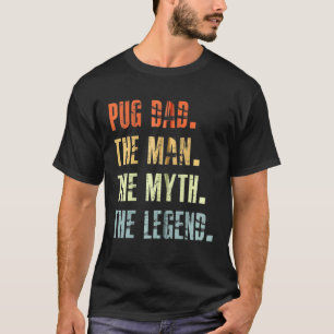 Bester Pug-Vater Mit Hund Tier Süßer Mann Mythos T-Shirt