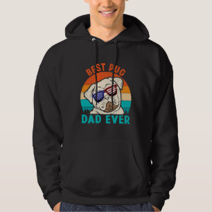 Bester Pug-Vater überhaupt liebt Hunde Retro Vinta Hoodie