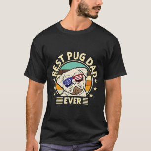 Bester Pug-Vater überhaupt liebt Hunde Retro Vinta T-Shirt