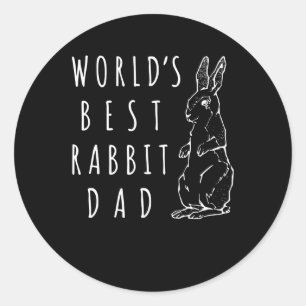 Bester Rabbit Vater , Weltklasse Bester Vater Bekl Runder Aufkleber