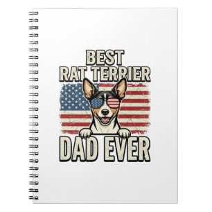 Bester Rat Terrier Dad Ever Patriotisches Hundeshi Notizblock