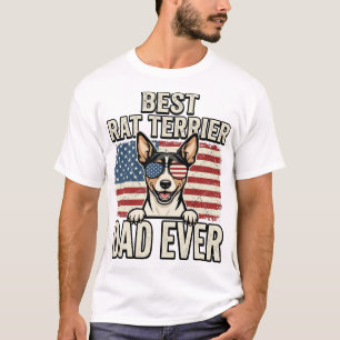 Bester Rat Terrier Dad Ever Patriotisches Hundeshi T-Shirt