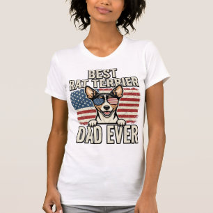 Bester Rat Terrier Dad Ever Patriotisches Hundeshi T-Shirt