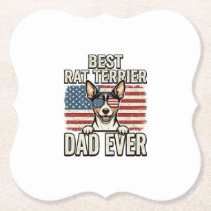Bester Rat Terrier Dad Ever Patriotisches Hundeshi Untersetzer