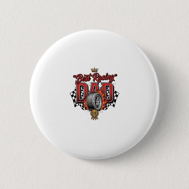 Bester Rennpapa Vintage-Reifen Vatertag Button (Vorderseite)