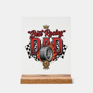 Bester Rennvater Vintage-Reifen Vatertag Acrylschild