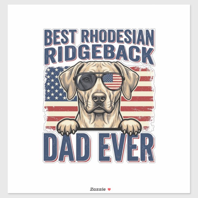 Bester Rhodesian Ridgeback-Vater Aller Zeiten Vint Aufkleber (Blatt)