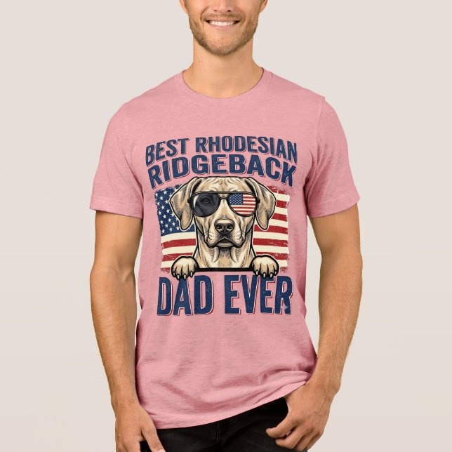 Bester Rhodesian Ridgeback-Vater Aller Zeiten Vint Tri-Blend Shirt (Vorderseite)