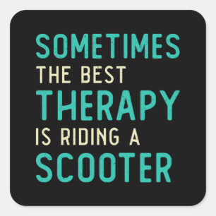 Bester Rollerfahrer-Therapie-Stunt Retro Vintage Quadratischer Aufkleber