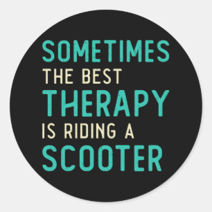 Bester Rollerfahrer-Therapie-Stunt Retro Vintage Runder Aufkleber