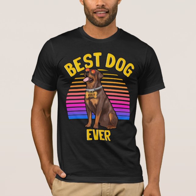 Bester Rottweiler Hund je Retro T-Shirt (Vorderseite)