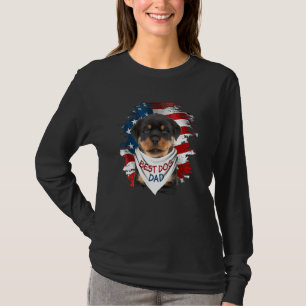 Bester Rottweiler Hund Vater Niedlich US-Flagge Ha T-Shirt