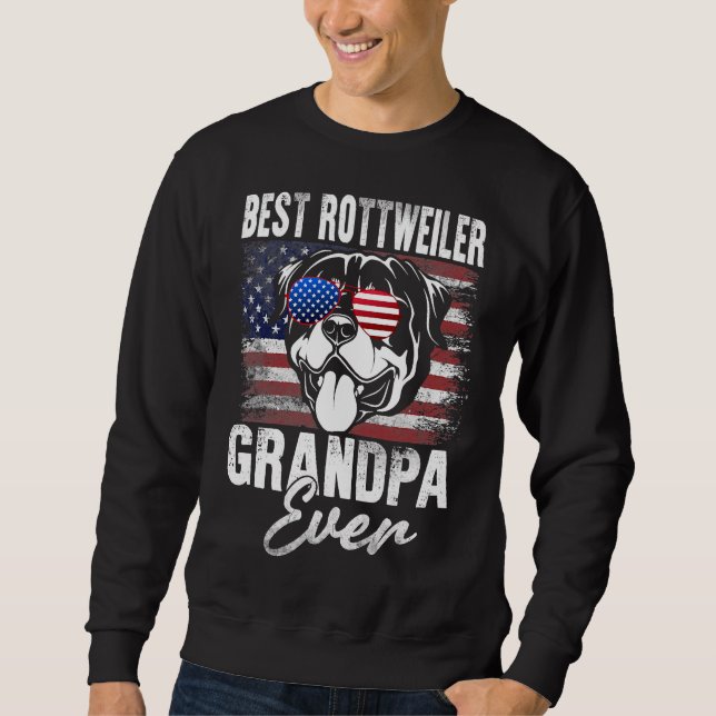 Bester Rottweiler-Vater - Amerikanische Flagge 4 Sweatshirt (Vorderseite)