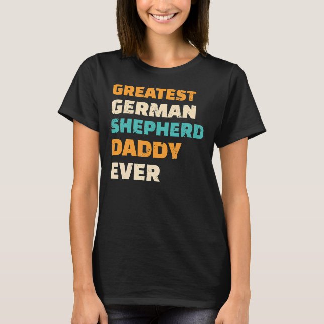 Bester Schäfer Daddy Deutsche Schäferhundpolizei T-Shirt (Vorderseite)