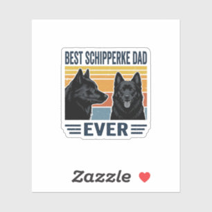 Bester Schipperke-Vater aller Zeiten Retro-Hund-Ve Aufkleber