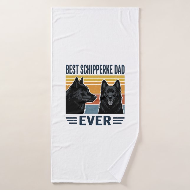 Bester Schipperke-Vater Aller Zeiten Retro Hund Ve Badehandtuch (Badehandtuch)