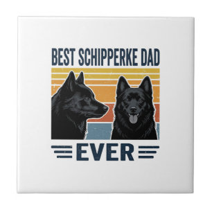 Bester Schipperke-Vater aller Zeiten Retro-Hund-Ve Fliese