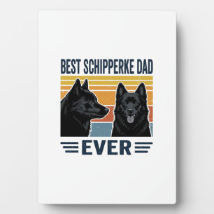 Bester Schipperke-Vater aller Zeiten Retro-Hund-Ve Fotoplatte