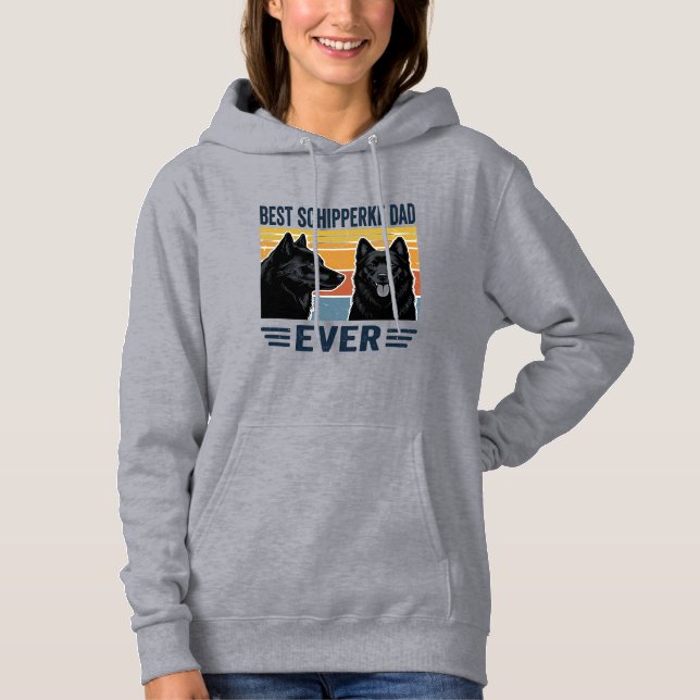 Bester Schipperke-Vater aller Zeiten Retro-Hund-Ve Hoodie (Vorderseite)